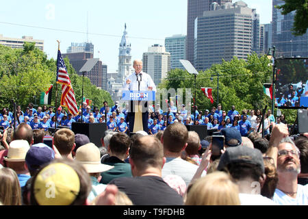 Philadelphia, PA, Stati Uniti d'America. 18 Maggio, 2019. : Joe Biden detiene il primo rally di campagna nel luogo di nascita della democrazia americana, Philadelphia, PA 18 maggio 2019 Credit: : Star Shooter/media/punzone Alamy Live News Foto Stock
