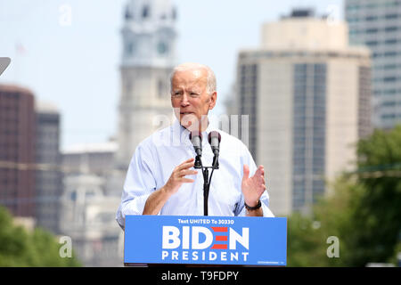 Philadelphia, PA, Stati Uniti d'America. 18 Maggio, 2019. : Joe Biden detiene il primo rally di campagna nel luogo di nascita della democrazia americana, Philadelphia, PA 18 maggio 2019 Credit: : Star Shooter/media/punzone Alamy Live News Foto Stock
