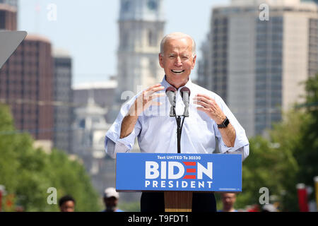 Philadelphia, PA, Stati Uniti d'America. 18 Maggio, 2019. : Joe Biden detiene il primo rally di campagna nel luogo di nascita della democrazia americana, Philadelphia, PA 18 maggio 2019 Credit: : Star Shooter/media/punzone Alamy Live News Foto Stock