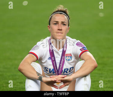 Budapest, Ungheria. 18 Maggio, 2019. Lucy bronzo di Olympique Lyonnais durante il femminile UEFA per la finale di Champions League tra Olympique Lyonnais e FC Barcellona donne a Groupama Arena il 18 maggio 2019 a Budapest, Ungheria Credit: Azione Foto Sport/Alamy Live News Foto Stock