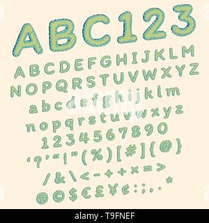 Verde pois comic font per il vettore divertente pop art illustrazione stilizzata in stile retrò Illustrazione Vettoriale