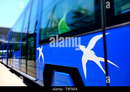 Montpellier, tranvia, Linie 1, Odysseum Foto Stock