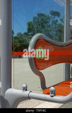 Montpellier, moderne Tram, Linie 2, Georges Pompidou Foto Stock