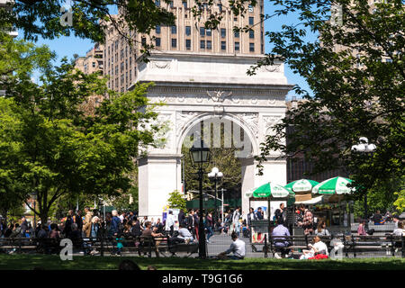 Washington Square Arch, Washington Square Park, Greenwich Village, NYC Foto Stock
