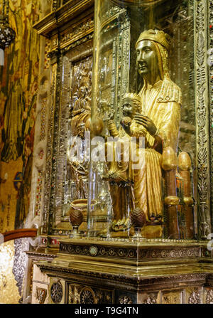 Montserrat, Spagna, 23 Aprile 2017: l'immagine della Vergine di Montserrat, aka Vergine di Montserrat, aka Madonna Nera Foto Stock