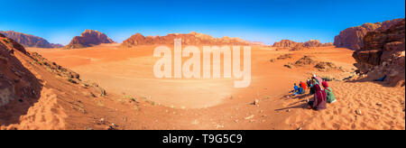 Wadi Rum desert in Giordania Foto Stock