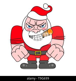 Scheda di Natale Santa biker. Illustrazione Vettoriale, Santa Claus Illustrazione Vettoriale