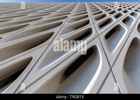 Esterno, dettagli architettonici del vasto Museo di Arte nel centro di Los Angeles, California. Foto Stock