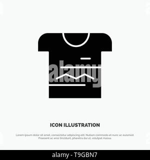 Maglietta Tshirt, tessuto solido uniforme glifo vettore icona Illustrazione Vettoriale