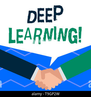 La grafia la scrittura di testo di apprendimento profondo. Foto concettuale della raccolta degli algoritmi usati in machine learning Foto Stock