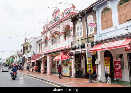 Malacca,Malesia - Aprile 22,2019 : Jonker Street è il centro della strada di Chinatown in Malacca. Si è elencato come un patrimonio mondiale dell UNESCO. Foto Stock