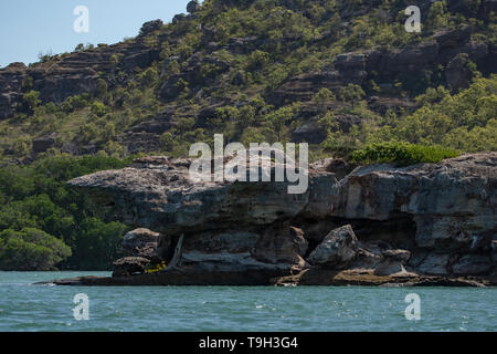 Incudine Rock, off Stanley Island, estremo Nord Queensland Foto Stock