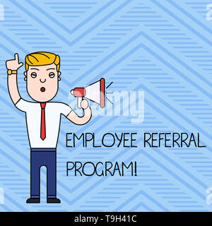 La grafia la scrittura di testo Employee Referral Program. Foto concettuale di reclutamento interno metodo impiegato da organizzazioni Foto Stock