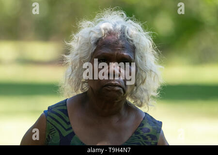 Tiwi carattere locale, Nguiu, Bathurst Island, NT Foto Stock