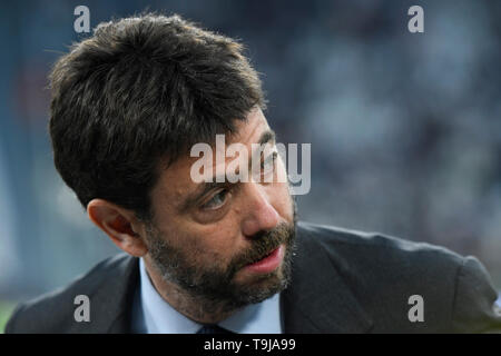 Lo Stadio Allianz, Torino, Italia. 19 Maggio, 2019. Serie a calcio, juventus versus Atalanta; Andrea Agnelli, presidente della Juventus Credito: Azione Sport Plus/Alamy Live News Foto Stock