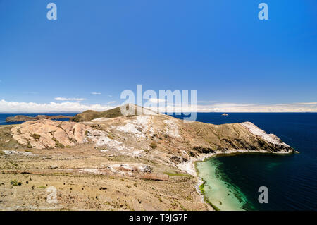Bolivia - Isla del Sol sul lago Titicaca, il più grande lago highaltitude nel mondo Foto Stock