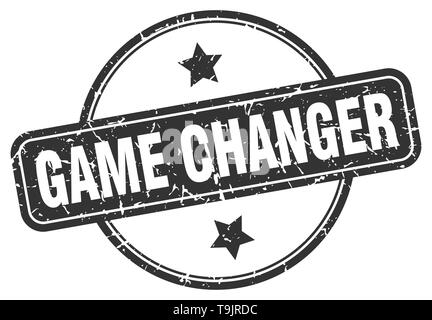 Game Changer round vintage grunge timbro Illustrazione Vettoriale