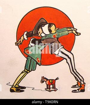 Illustrazione da "Le avventure di Pinocchio di Carlo Collodi. Museo: Collezione privata. Autore: Attilio Mussino. Foto Stock