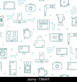 Elettrodomestici seamless pattern. Illustrazione Vettoriale