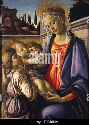La Vergine col Bambino e due angeli. Museo : Museo di Capodimonte, Napoli. Autore: Sandro Botticelli. Foto Stock