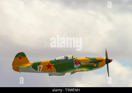 Yakovlev Yak-9 D-FAFA di proprietà di Tempelhof multiuso di aerei da combattimento utilizzato dall'Unione Sovietica nella seconda guerra mondiale. Seconda Guerra Mondiale piano russo Foto Stock