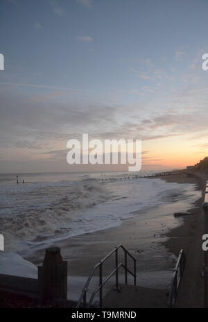 Bel tramonto su Southwold Beach Foto Stock
