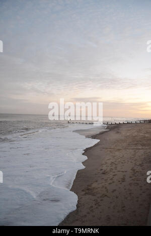 Bel tramonto su Southwold Beach Foto Stock