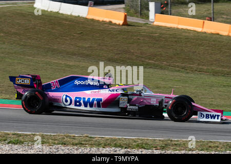 Barcellona, Spagna. 15 Maggio 2019 - Nick Yelloly dal Regno Unito con 34 SportPesa punto Racing Team in pista durante la F1 può Test al Circuit de Catalunya. Foto Stock
