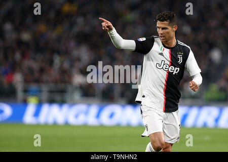 Torino, Italia. Il 19 maggio 2019. Cristiano Ronaldo della Juventus FC in azione durante la serie di una partita di calcio tra Juventus e Atalanta Bergamasca Calcio. Foto Stock