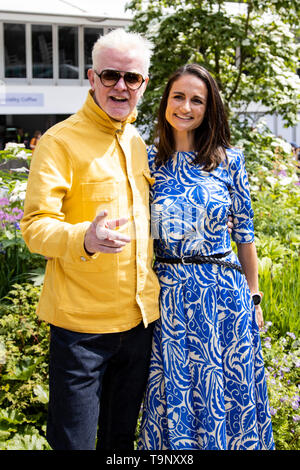 Londra, Regno Unito. Il 20 maggio 2019. Chris Evans e Natasha Shishmanian. Premere il tasto giorno al 2019 RHS Chelsea Flower Show. Foto: Bettina Strenske/Alamy Live News Foto Stock