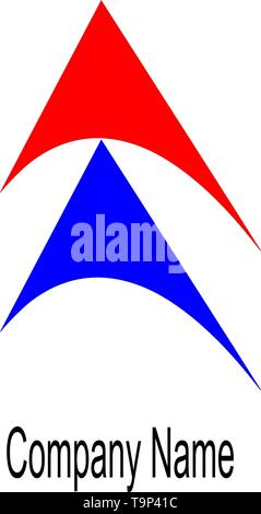 Due triangoli curvi voce fino in cima alla pagina Illustrazione Vettoriale