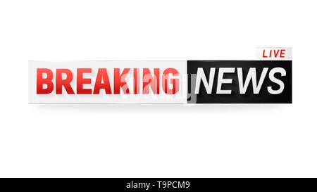 Notizie in diretta banner per la radiodiffusione televisiva. Illustrazione Vettoriale