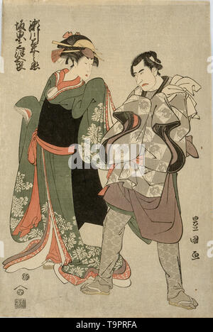 Toyokuni - segaw kikunojo iii bando mitsugoro ii 1798 Foto Stock