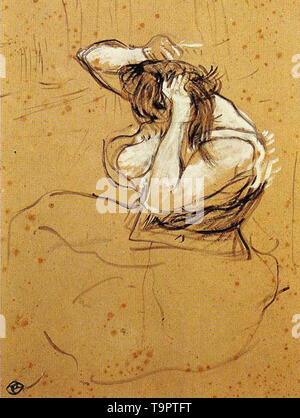 Henri de Toulouse-Lautrec - donna spazzolare i capelli Foto Stock