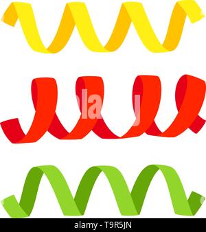 Coloratissimo cartoon streamer impostato Illustrazione Vettoriale