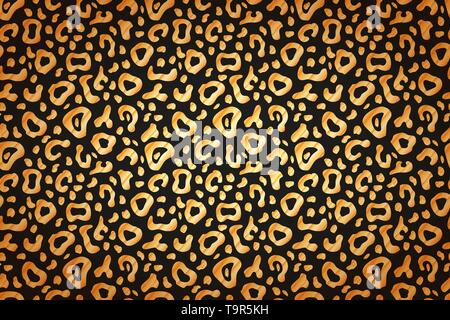 Oro brillante a pelle di leopardo su nero, sfondo di lusso Illustrazione Vettoriale