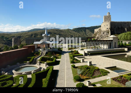 Vista di Rabati castelli, Rocca di Akhaltsikhe, Georgia. Foto Stock