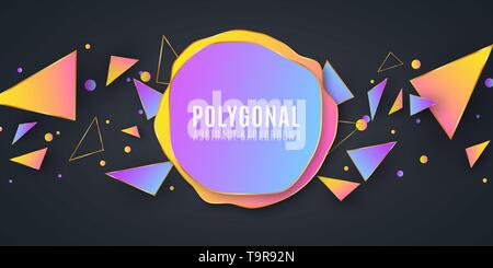 Abstract forme geometriche. Banner per il tuo design. Design liquido. I triangoli caotica. Forme poligonali sfondo. Bassa poli. Illustrazione vettoriale EPS 10 Illustrazione Vettoriale