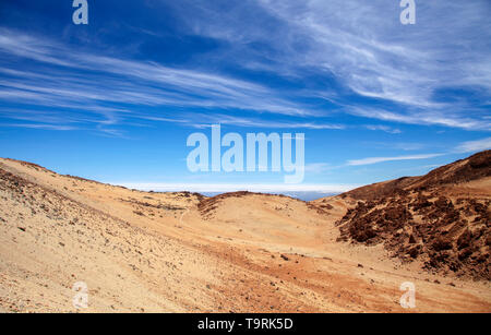 Tenerife, vista dal sentiero per il vertice verso orange Montana Rajada Foto Stock