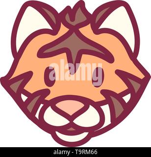 Vector carino astrologia Cinese icona zodiac Tiger Illustrazione Vettoriale