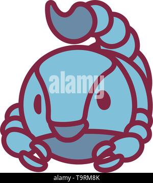 Vector carino segno zodiacale Scorpione icona animale Illustrazione Vettoriale