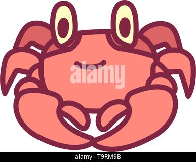 Vector carino segno zodiacale icona granchio del cancro Illustrazione Vettoriale