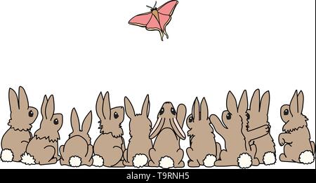 Scandi vettore animale cartoon clip art conigli Illustrazione Vettoriale