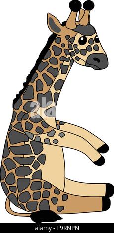Scandi vettore animale cartoon clip art udienza carino giraffa Illustrazione Vettoriale