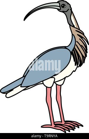 Scandi vettore animale cartoon clip art ibis bird Illustrazione Vettoriale