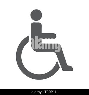 Sedia a rotelle Handicap Disabili - icona Vettore illustrazione Illustrazione Vettoriale