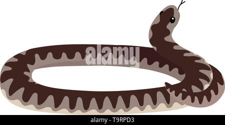 Piatto di vettore animale cartoon clip art avvolto viper snake Illustrazione Vettoriale