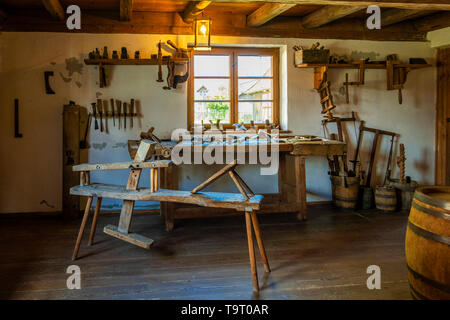 Fattoria sveva museo di Illerbeuren, superiore Svevo, Algovia, Baviera, Germania, Europa Schwäbisches Bauernhofmuseum Illerbeuren, Oberschwaben, Bayern, D Foto Stock