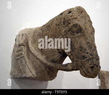 Testa di un cavallo di razza iberica. Iv secolo. Marchena, Spagna. Pre-romane i popoli. Museo archeologico di Siviglia. Spagna. Foto Stock