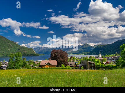 Saint Gilgen in Wolfgang's lake, camera di sale di proprietà, paese di Salisburgo, Austria, Europa, Sankt Gilgen am Wolfgangsee, Salzkammergut, Salzburger La Foto Stock